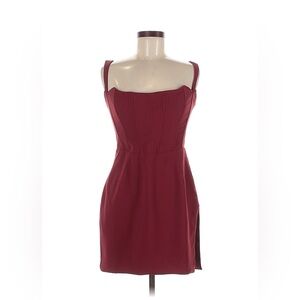 Oh Polly Strapless Wine Dress